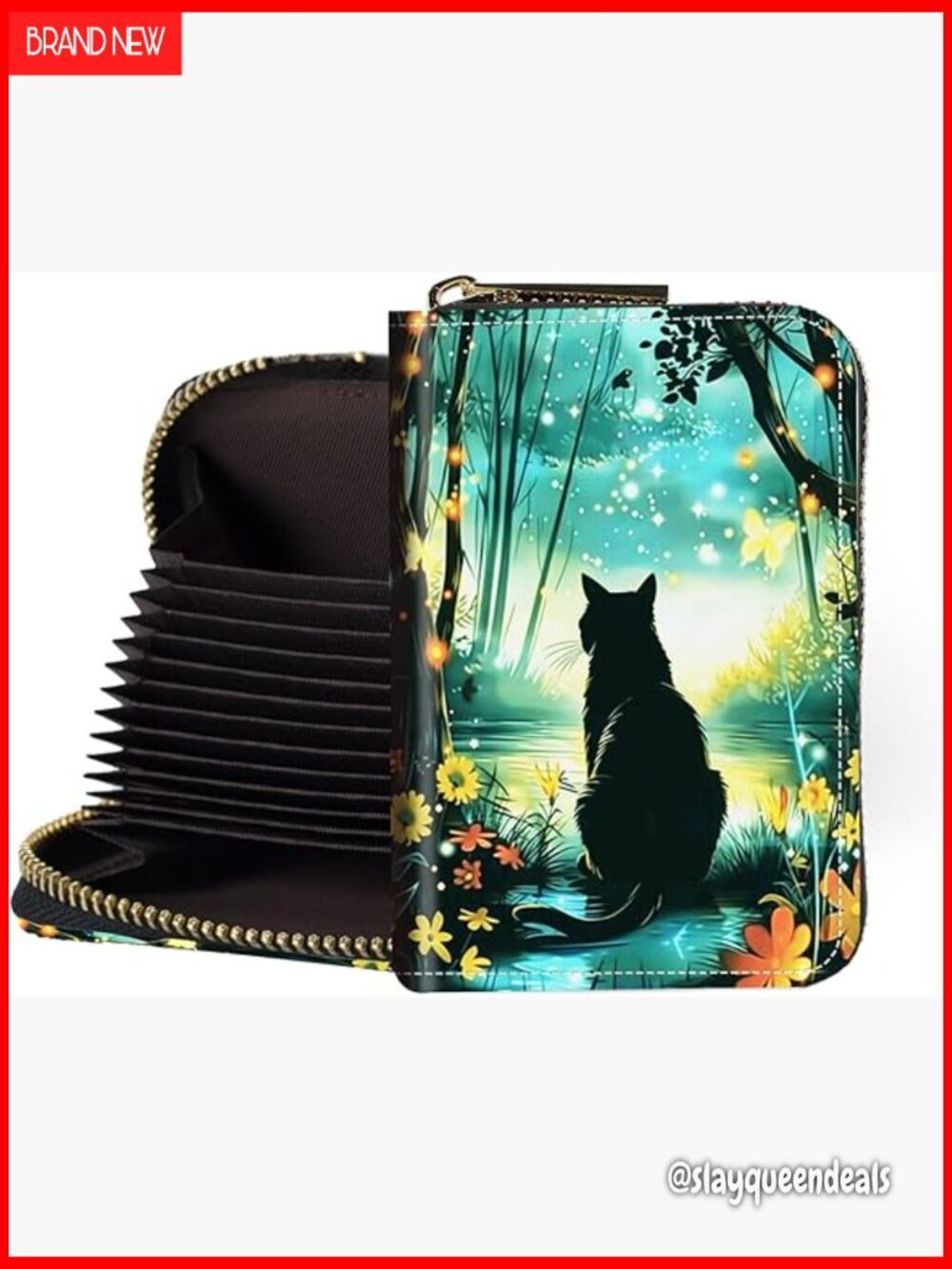 RFID Blocking Leather Card Holder with Zipper Compact Organizer